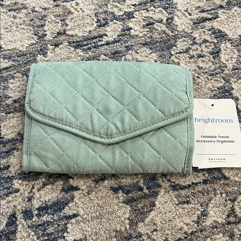 Brightroom Mint Quilted Cosmetic Organizer
